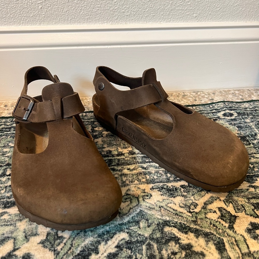 BIRKENSTOCK Mary Jane Bonn Clogs Flat Strap Shoes Brown size EU 40